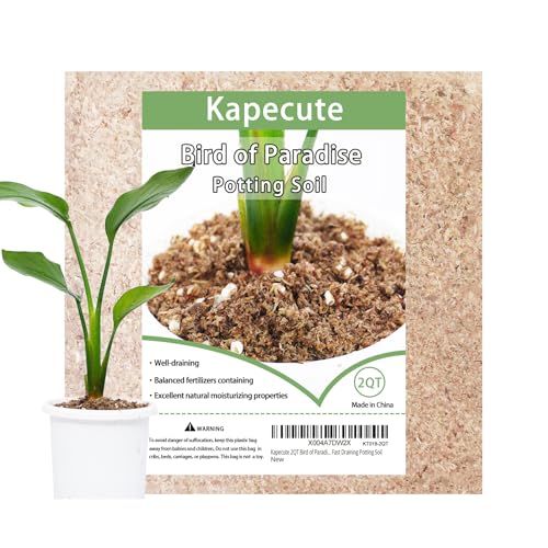 2QT Bird of Paradise Potting Soil, Professionally Formulated Natural Weakly Acidic, High Humidity, Fast Draining Potting Soil