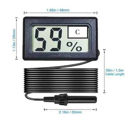 Generic Mini Digital LCD Thermometer Hygrometer CELCIUS READING Meter probe (1), Black