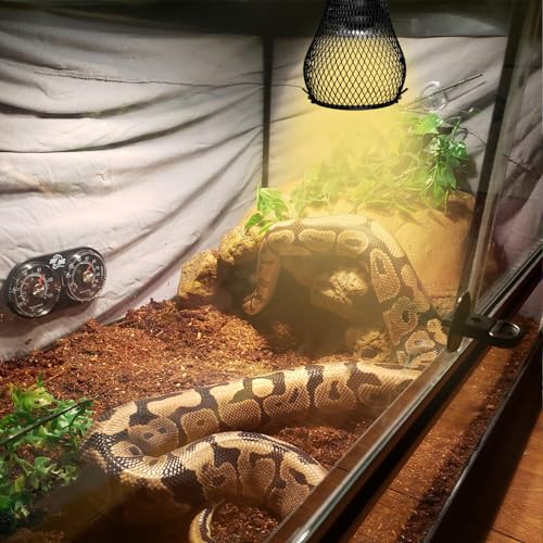 Reptile Heat Lamp,Reptile Light Heater Guard Basking Heater Lamp with Guard