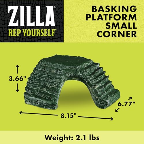 Zilla Reptile Habitat Décor Basking Platform Corner Ramp, Small