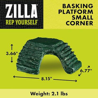 Zilla Reptile Habitat Décor Basking Platform Corner Ramp, Small