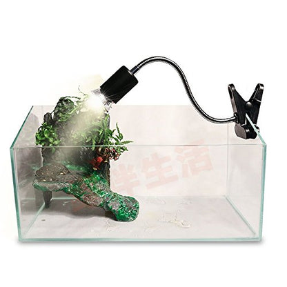 UVA/UVB Reptile Ceramic Heat Lamp - Pet Heating Bulb Holder Clamp - 110V-130V (White)