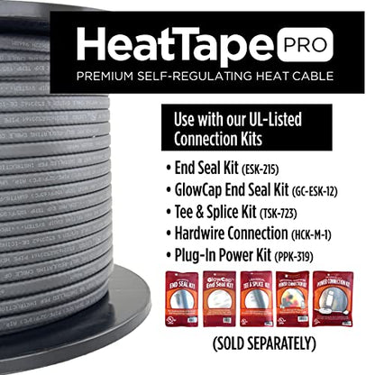 Radiant Solutions Company Heat Tape Pro - Self-Regulating Heat Cable - Long Term Ice Dam, Roofing, Gutter & Pipe Freeze Protection - 12 MM, 6 Watts Per Foot (1000, 120 Volt) - style: 1000 Feet