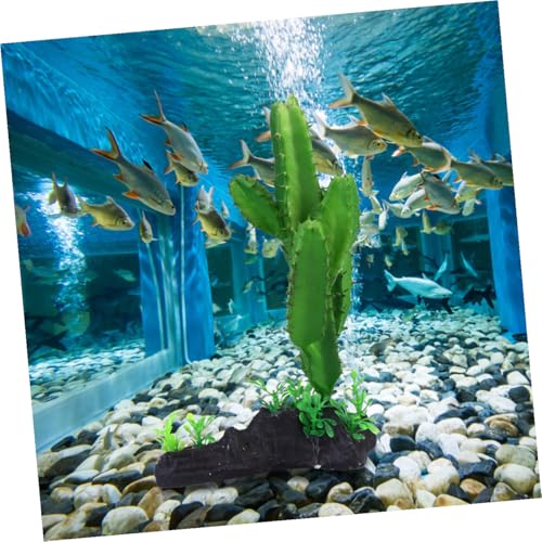 Cabilock Artificial Cactus Plant Aquarium Decor Plastic Simulation Underwater Plant for Fish Tank Reptile Terrarium Landscaping Ornament