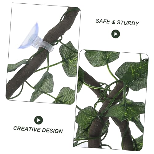 BESPORTBLE 1m Jungle Vines for Reptiles Flexible Artificial Habitat Decor with Suction Cups Includes Pu Vines and Leaves for Lizards Frogs Snakes and More Reptiles