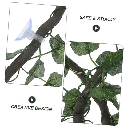 BESPORTBLE 1m Jungle Vines for Reptiles Flexible Artificial Habitat Decor with Suction Cups Includes Pu Vines and Leaves for Lizards Frogs Snakes and More Reptiles