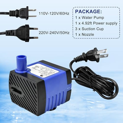 CHANCS AC 110V Water Pump 2.5W 160L/H 42GPH High Lift 1.48ft Small Submersible Pump for humidifiers - color: 2.5w 160l/H