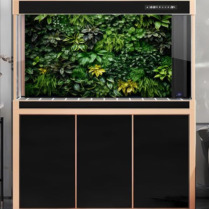 2 Packs Rock Wall Reptile Tank Background Lush Green Tropical Leaves Aquarium Background Nature's Embrace Tropical Green Plants Fish Tank Backgrounds Moss Wall Reptile Enclosure Backgrounds 24x16in - color: Green, size: 24(W)x16(H)in
