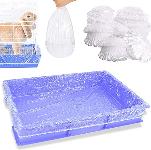 30 pcs Disposable Cage Liners, Clear Plastic Rabbit Cage Liner Bag, Universal Toilet Film for Bunny, Hamster, Totoro, Hedgehog, Guinea Pig and Small Animals(30pcs, 47in) - size: 30 count