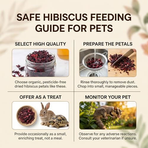 RAINFLOW Hibiscus Flower Treat (5.3oz)– Healthy Dried Hibiscus Flowers Small Animal Treats for Chinchilla, Guinea Pig, Natural Pet Snacks Hamster Treats for Rabbit,Rats, Squirrels, Sugar Glide