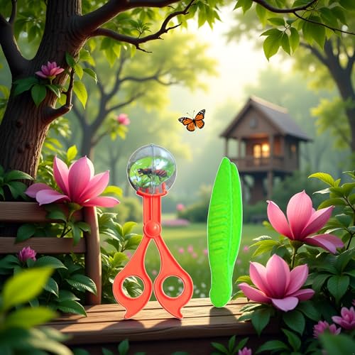 2Pcs Orange and Green Bug Insect Catcher Scissors Tongs Tweezers Clamp Cleaning Tool Nature Exploration Toys