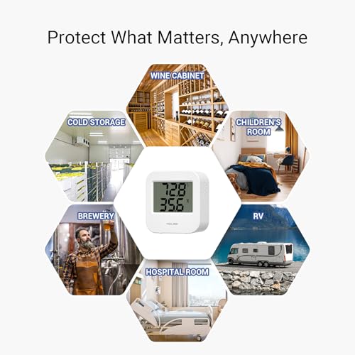 YoLink Smart Temp & Humidity Sensor, LoRa Long Range, 2 Year Battery, Indoor Monitoring for Wine Cellar, Bedroom, Nursery, Greenhouse, RV, with App, Email & SMS Alerts, Alexa IFTTT, 2 Pack + Hub - style: 2-Pack with Hub