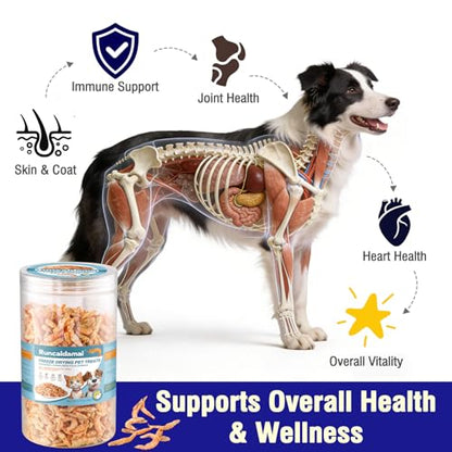Antarctic Krill Oil Omega-3 Freeze Dried Treats for Cats, Dogs, Turtles & Fish – Premium Aquatic Turtle Food, Healthy Freeze Dried Cat Snacks, Natural Fish Food, 1.7oz