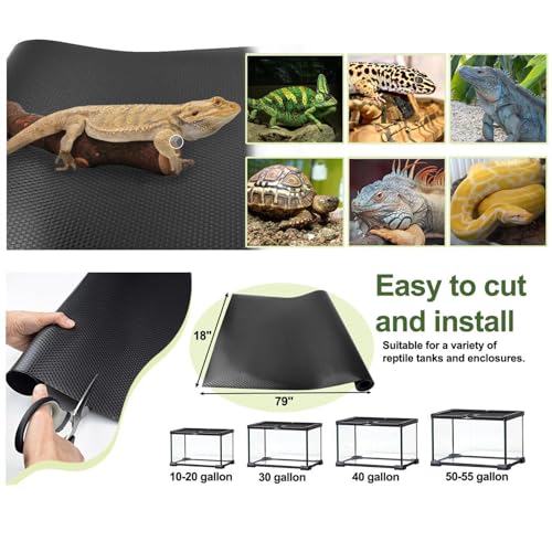Terrarium Tank Liner - Non-Adhesive Reptile Bedding Mat, Washable Habitat Carpet | Soft Substrate Cage Liner for Gecko Lizard Snake Tortoise Vivarium Ground Cover Setup Indoor Enclosure - color: XL