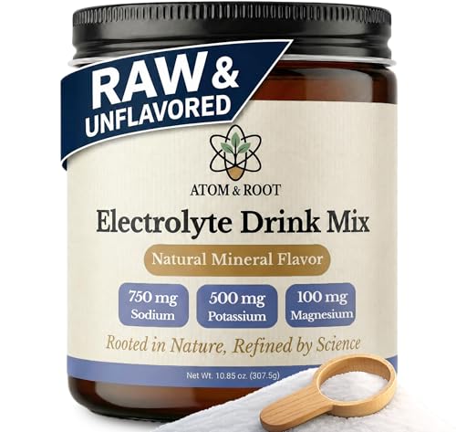 Raw & Unflavored Electrolytes Powder - Natural Fasting Salts | Microplastics Tested | No Flavor, Sugar, Stevia, or Citric Acid | Clean Keto & Carnivore | Glass Jar & Wood Scoop | No Plastic Packaging
