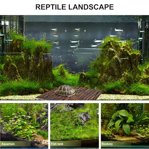 DECHOUS Aquarium Decorative Background Board Simulated Oak Bark 3D Ultra-Thin Pu Landscape Panel for Fish Tank Turtle Reptile Terrarium Decoration
