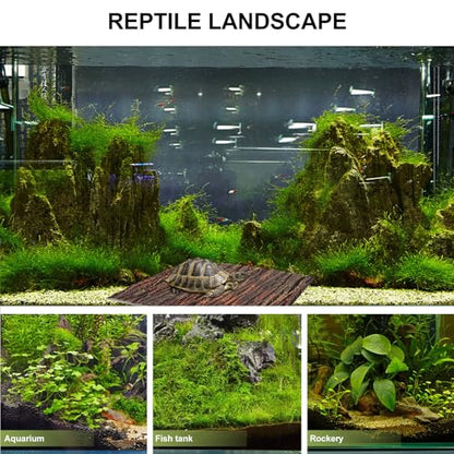 DECHOUS Aquarium Decorative Background Board Simulated Oak Bark 3D Ultra-Thin Pu Landscape Panel for Fish Tank Turtle Reptile Terrarium Decoration