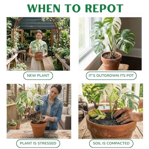 Premium Monstera Potting Soil | Quick Draining, Nutrient Rich Living Aroid Soil for Fast Growth & Healthy Root Aeration | Organic Aged Bark, Coco Coir, Perlite, Worm Castings (Large Bag)