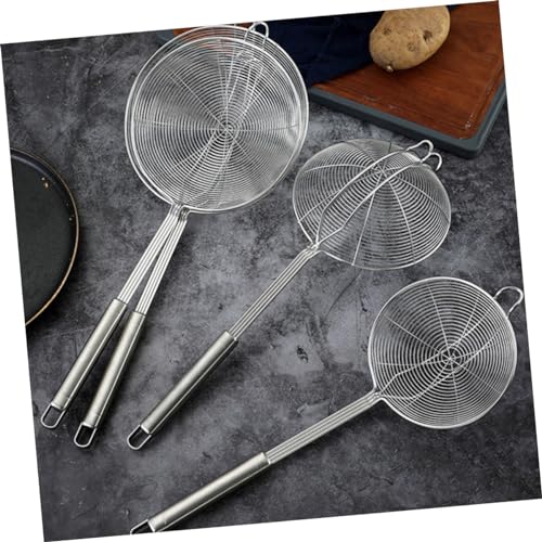 PRETYZOOM Stainless Steel Colander Ladle with Hook Versatile Skimmer Spoon for Cooking and Frying Lightweight Design Easy to Clean Kitchen Tool for Food Filtration