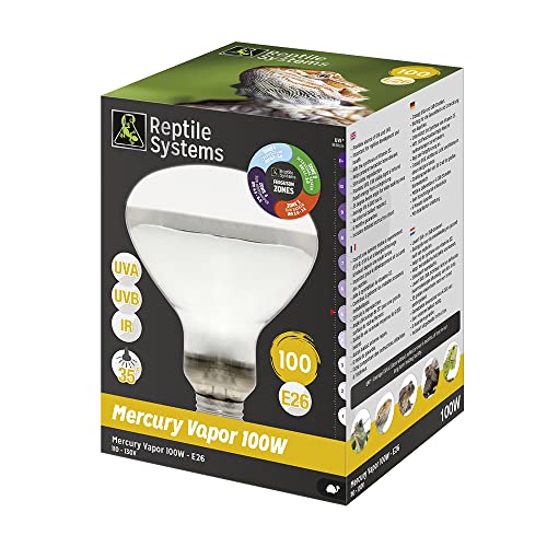 DrTims Aquatics 34119030: Mercury Vapor D3 Uv Basking Lamp 100W