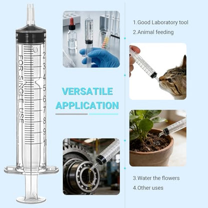 100 Pack 10 ml syringe, Versatile 10ml oral syringes, Perfect syringe for jello shots, Lab Use, Pet Feeding, Liquid Measuring & Refilling, Needle-Free Plastic Syringe - size: 10ml Syringes-100pcs