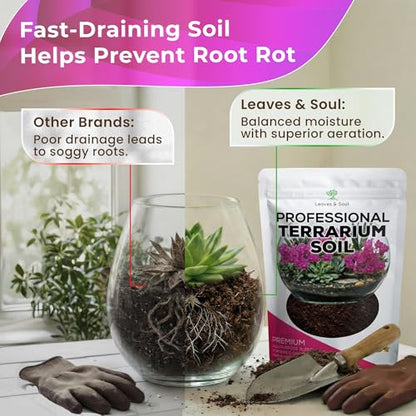 Professional Terrarium Soil Mix 2.2 Quarts Ready to Use, Premium Terrarium Potting Soil for Succulents Cactus Aloe Plants, Pine Bark Peat Coarse Sand, Well Draining Terrarium Mix Made in USA - color: Terrarium Soil, size: 2.2 Quarts