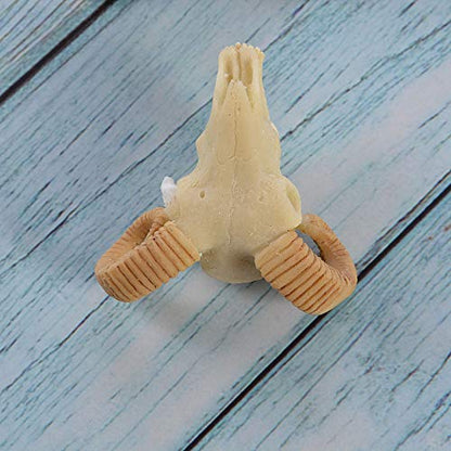 Wixine 1Pcs Aquarium Resin Sheep Head Skull Fish Tank Ornament Terrarium Reptile Decorations