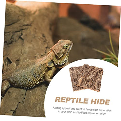 2Pcs Natural Reptile Hide Tree Bark Decor for Terrarium Climbing Tree Bark Decoration for Lizards Turtles Geckos Frogs Chameleons Habitat Background and Climbing Surface
