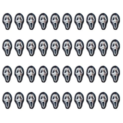 Ximimark 40 pcs Gothic Resin Skull Cabochon Stone Figurines for DIY Crafts and Home Decor - Perfect for Halloween and Christmas Scrapbook Ornaments