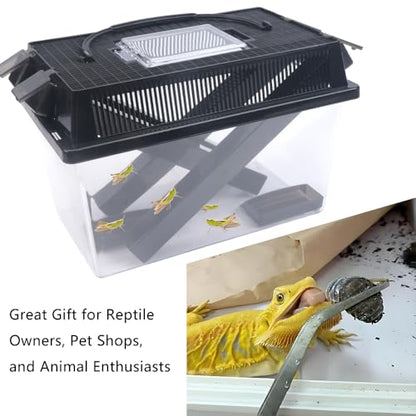 1 Pack Cricket Keeper Insect Keeper with 2 Pcs Dispenser Tubes and 2 Pcs Insect Stainless Steel Tweezers for Reptile Bearded Dragon Leopard Gecko Lizard Frog (Large)