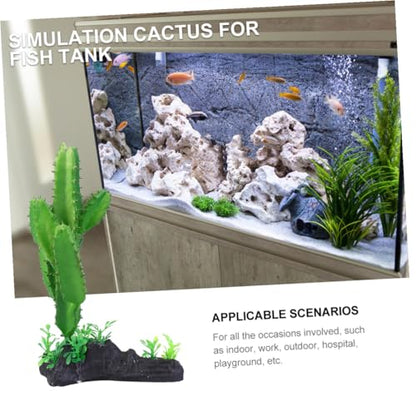 Cabilock Artificial Cactus Plant Aquarium Decor Plastic Simulation Underwater Plant for Fish Tank Reptile Terrarium Landscaping Ornament