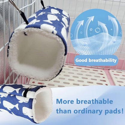 Plush Reptile Sleeping Bag Reptile Sleeping Bag Cushion for Small Pets Comfortable Plush Sleeping Bag for Lizards, Leopard Iguanas (Blue)