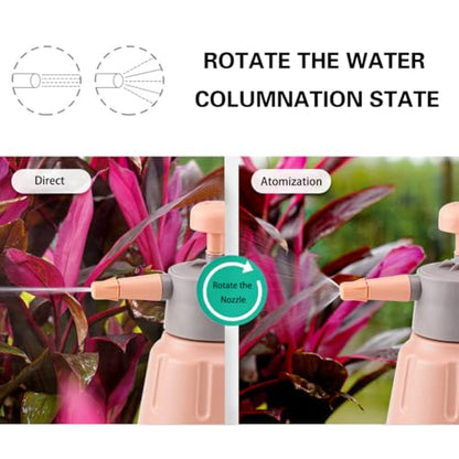 Handheld Garden Pump Sprayer, 0.5Gallon/68oz Garden & Lawn Pressure Spray Bottle with Adjustable Nozzle for Plant Spraying/Home Cleaning/Car Washing Capacity 2L (Salmon Pink) - color: Salmon Pink