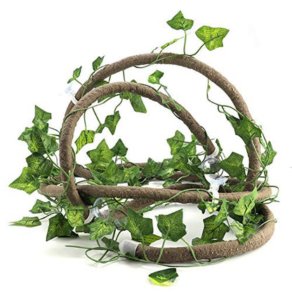 Wnvivi 9.8Ft Reptile Climbing Branch,Artificial Rattan Plants Reptile Box Decor,Simulated Vines with Leaves for Pet Habitat Decor(A1)