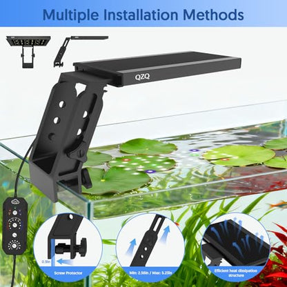 QZQ Fish Tank Light – Aquarium Light 24/7 Mode LED Aquarium Lights for Fish Tank with Adjustable Timer/Brightness, Aquarium Plant Light (16W for 12–20 Inch Tank) - size: 16W for 12-20 Inch Tank