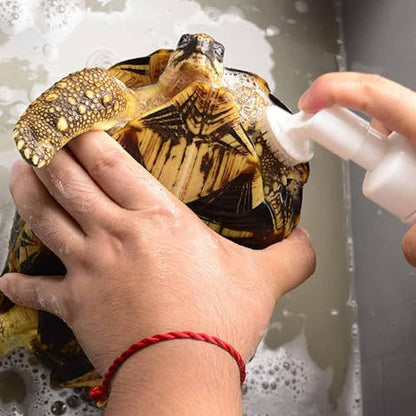 Tortoise Shell Cleaner - Turtle Reptile Safe Cleaning Spray, 120ml Soft Bristle Brush Head, Easy Polishing, Aquarium Care | Compact Travel Friendly Bottle, Home Terrarium Accessory Complete Kit