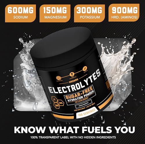 MMA Nutrition HRDWRK Electrolytes Powder with Magnesium, Potassium - Sugar Free Electrolytes Boost Endurance and Reduce Fatigue with This Electrolytes Supplement - Maximum Hydration - Keto Friendly - style: Mango Pineapple