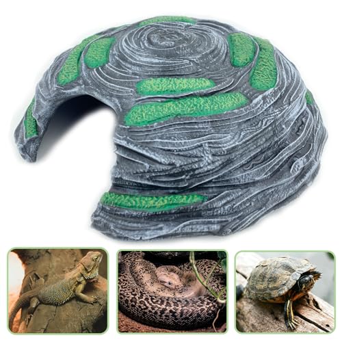 Extra Large Reptile Hide Resin Snake Hideout for Ball Pythons Reptile Hides and Caves Simulation Rock Terrarium Hideout for Habitat Lizard Leopard Gecko Bearded Dragon