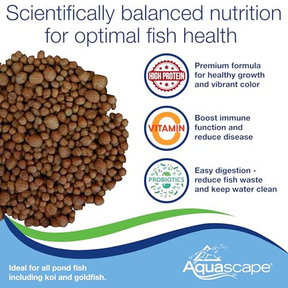 Aquascape Premium Staple Fish Food Pellets for Small to Medium Pond Fish, Small Pellet, 1.1 Pounds | 98867 - size: 1.1 Pound (Pack of 1), style: Medium Pellet