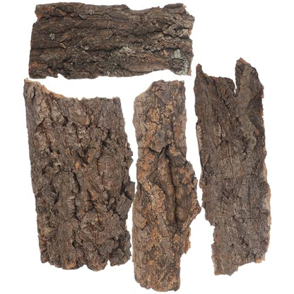 SEWACC 4pcs Natural Cork Bark Bits Reptile Bark Bedding Flat Cork Bedding Terrariums Substrate for Snake Spiders Bearded Dragons Frogs Tank Supplies
