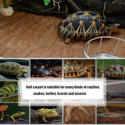 Hamiledyi Reptile Carpet 40" L x 16" W Natural Coconut Fiber Tortoise Carpet Mat for Pet Terrarium Liner Reptile Supplies for Lizard Snake Chamelon Turtle Bedding Bunny Rabbit Mat - size: 1 Pack/40 x 16 Inch