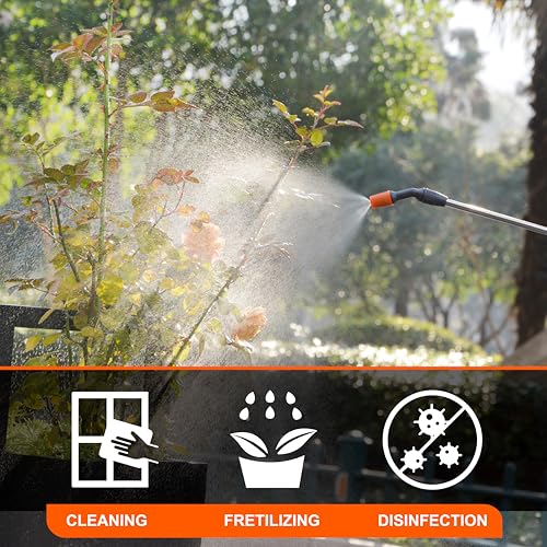 HIFAY ES4-PRO 1Gallon/4L Electric Sprayer, Rechargeable Battery-Powered Sprayer with 304 Stainless Steel Telescopic Rod. The New Model is Waterproof and The Buttons Have Been Updated. (Blue) - color: Blue