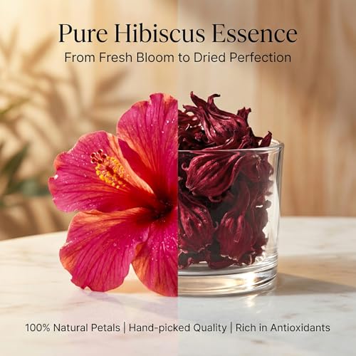 RAINFLOW Hibiscus Flower Treat (5.3oz)– Healthy Dried Hibiscus Flowers Small Animal Treats for Chinchilla, Guinea Pig, Natural Pet Snacks Hamster Treats for Rabbit,Rats, Squirrels, Sugar Glide