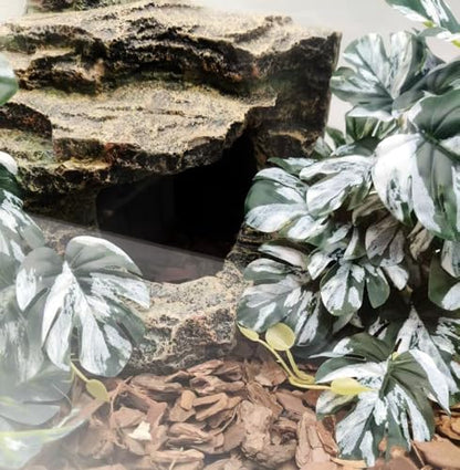Resin Reptile Tank Accessories Reptile Hides and Caves Habitat Decor for Gecko Snake Frog Turtle Lizards (Large-B) - size: Large-B