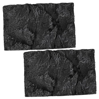 2pcs Reptile Box Backdrop Fish Tank Background 3D Terrarium Background Rock Terrarium Background Aquarium Background Reptile Tank Background Aquarium Rocks Fish Tank Decorations Pu