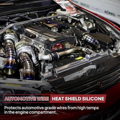 Silicone Fiberglass Sleeve Heat Shield Wire Protective High Temperature Electrical Insulation Self-extinguishing Black (5/16"-9ft) - style: 5/16"-9ft