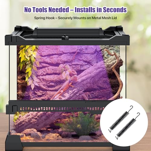8.5" UVB 10.0 LED Light Bar + 8"x8"x6" Mini Glass Terrarium – UVA/UVB Lamp with Timer & Dimming, Ventilated Clear Habitat Enclosure for Jumping Spiders, Lizards, Turtles & Small Reptiles