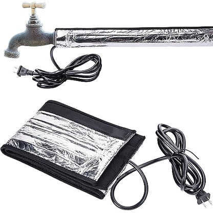 codree Water Pipe Heat Blanket - 38.5" x 6" Water Pipe Heat Tape - Aluminum Foil Freeze Protection Heating Cable for Metal & Plastic Pipes, 110V, Max Temperature 60˚ - color: 1 Pc