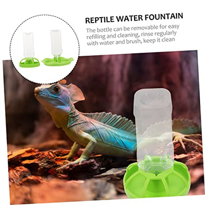 BESPORTBLE 2sets Reptile Feeding Bowls Green Plastic Water and Food Dishes for Small Reptiles Safe and Smooth Surface for Lizards and Tortoises