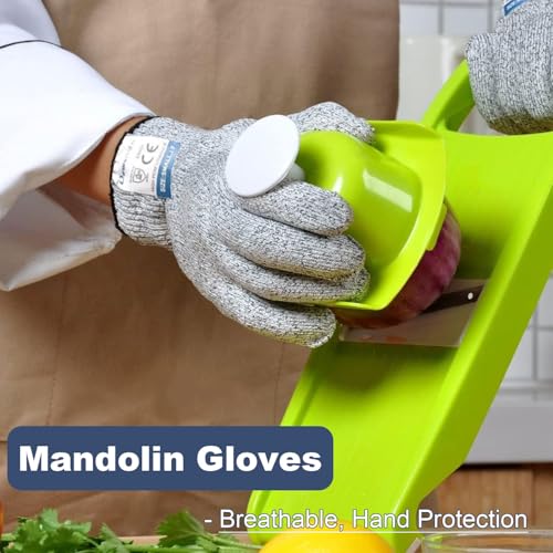 Dowellife Cut Resistant Gloves Food Grade Level 5 Protection, Safety Kitchen Cuts Gloves for Oyster Shucking, Fish Fillet Processing, Mandolin Slicing, Meat Cutting and Wood Carving. (Large-12 Pairs) - size: Large (Pack of 12), style: Original